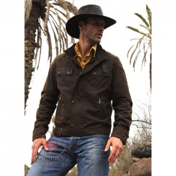 Bunda unisex motorkářská Scippis Kempsey Jacket - hnědá, M