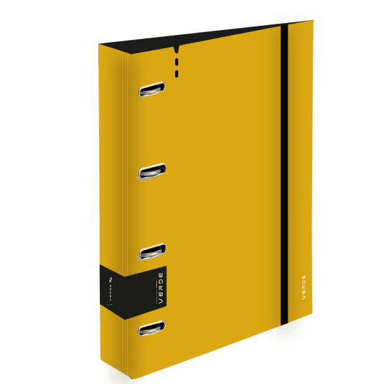 Karton P+P Pořadač A4 foam - 4kroužek D30 - VERDE hořčice - 2-687