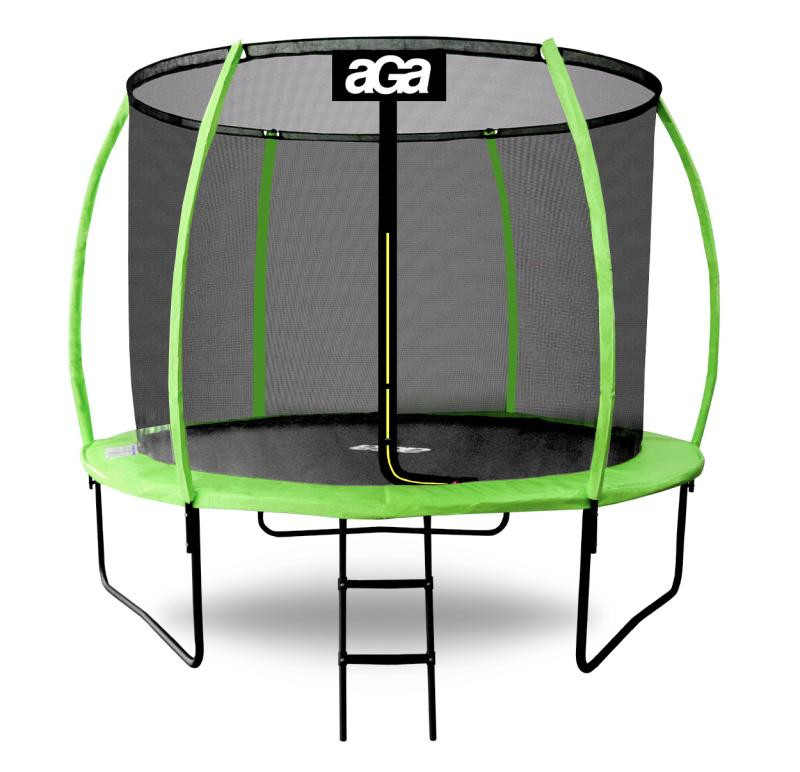 Aga SPORT EXCLUSIVE Trampolína 305 cm Světle zelená + ochranná síť + žebřík