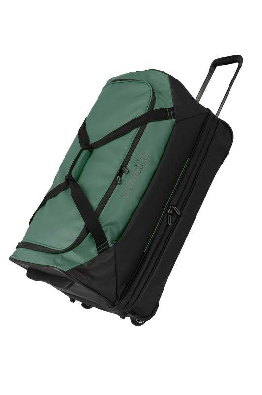 Travelite Basics Wheeled Duffle exp. Black/green taška