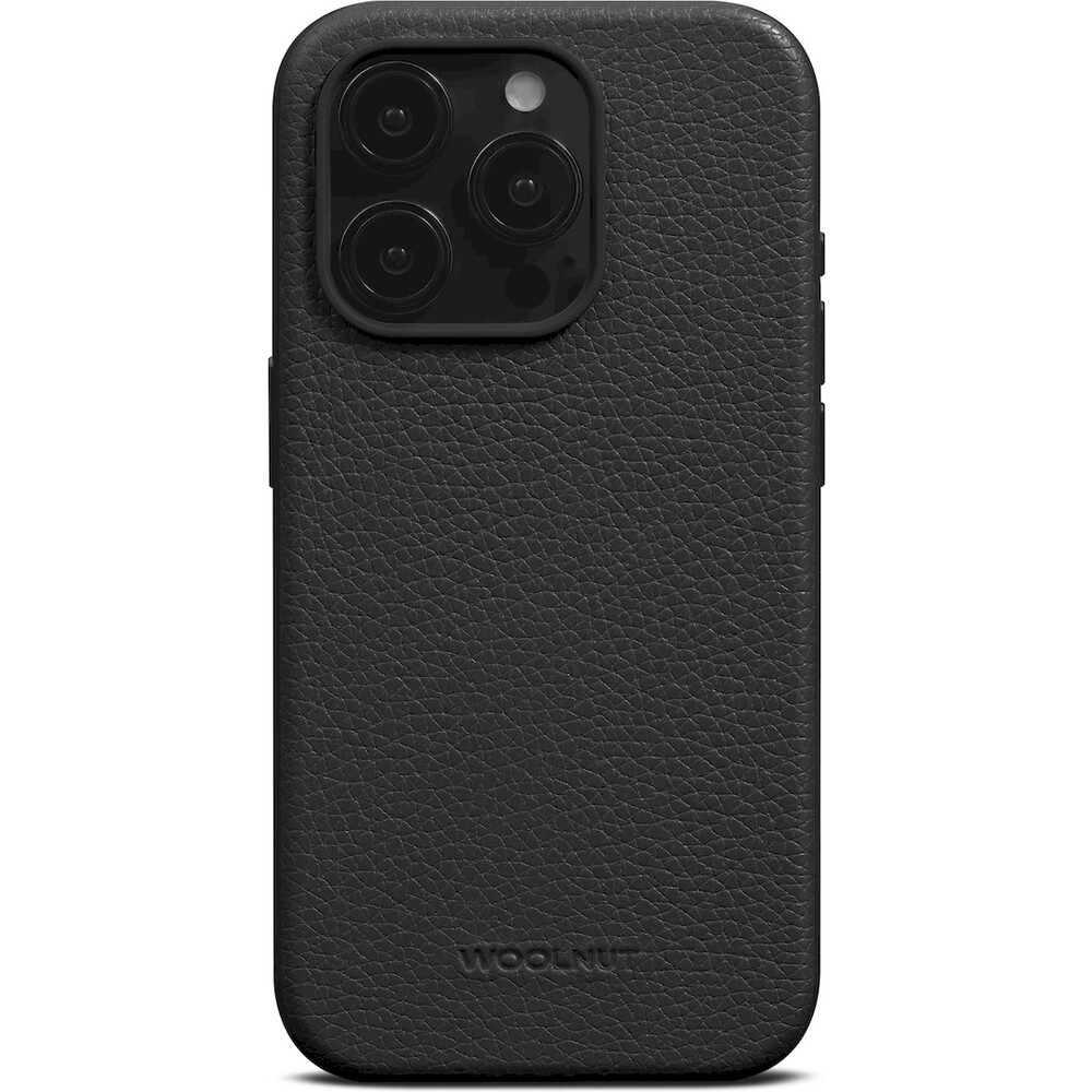 Woolnut kožený kryt pro iPhone 15 Pro Max černý (v2)