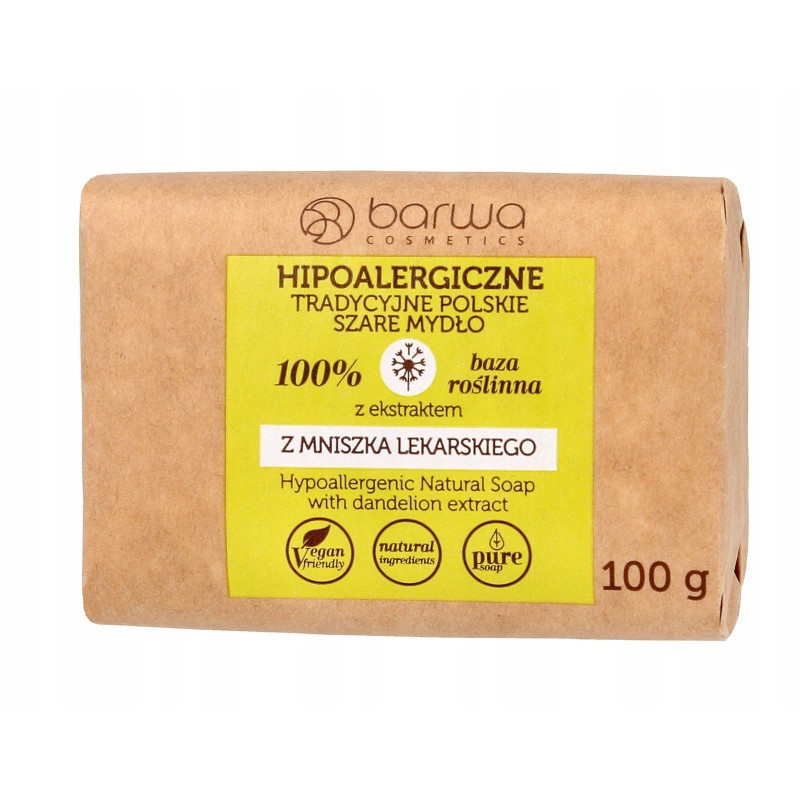 Barwa Hypoallergenic Natural Soap Tradiční polské šedé tuhé mýdlo z pampelišky 100g