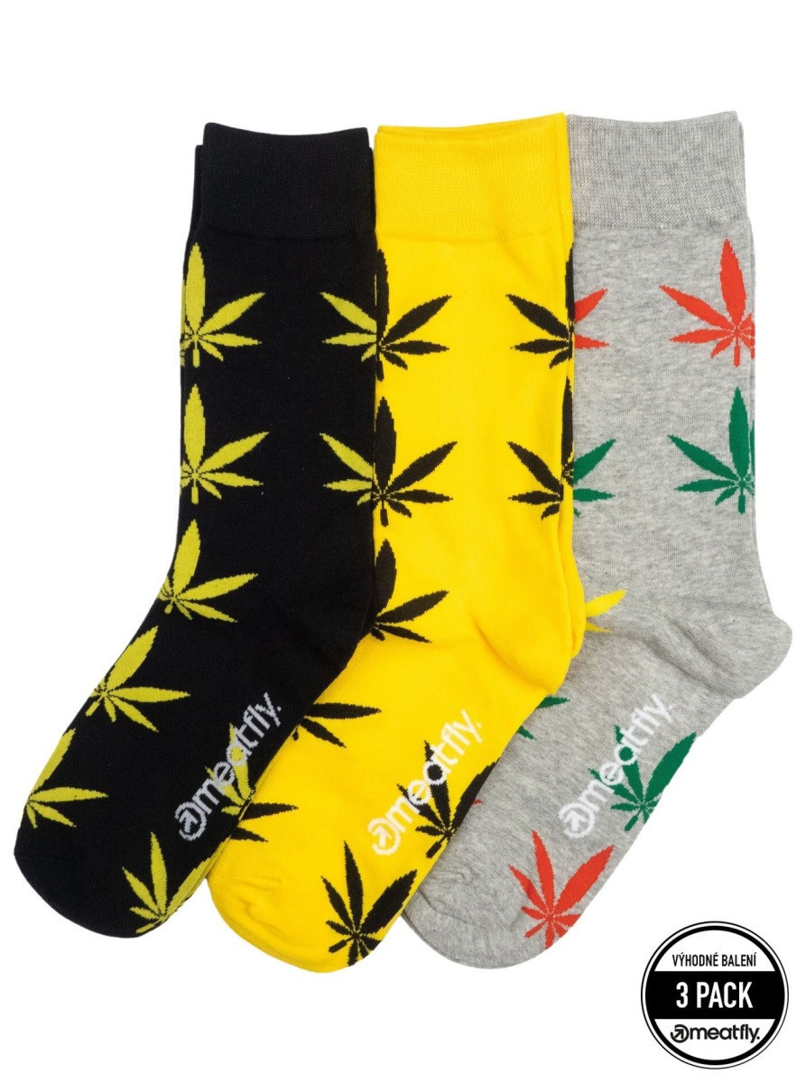 Ponožky meatfly lexy triple pack ganja s/m