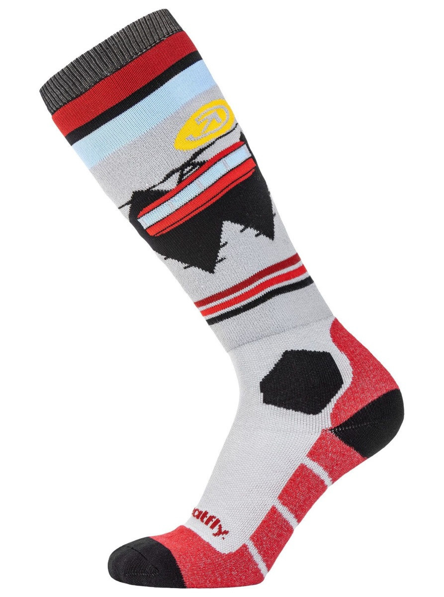 Snb & ski ponožky meatfly leeway šedá/červená s