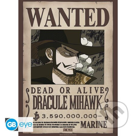 One Piece Plakát - Wanted Mihawk Wano 52 x 38 cm