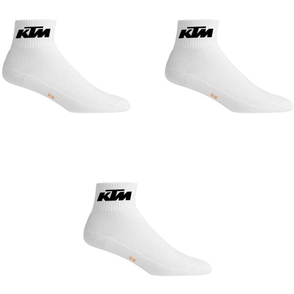 KTM SOCKS SHORTY 3P Unisex ponožky, bílá, velikost