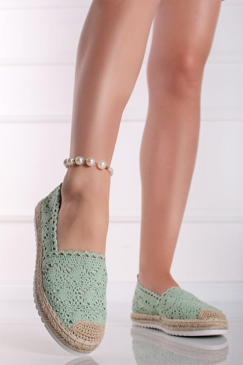 Světle zelené espadrilly Nora