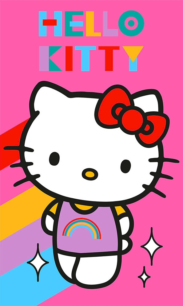 Carbotex Bavlněný froté ručníček 30x50 cm -  Hello Kitty Rainbow