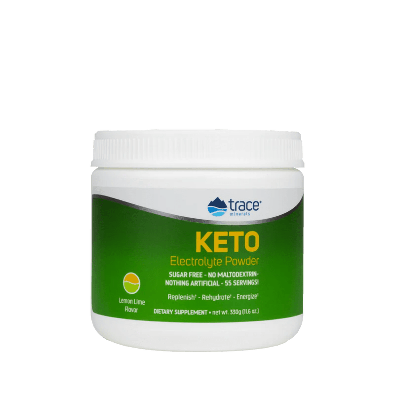 Trace Minerals Keto Electrolyte Powder, Keto elektrolyty v prášku, citrón a limetka, 330 g