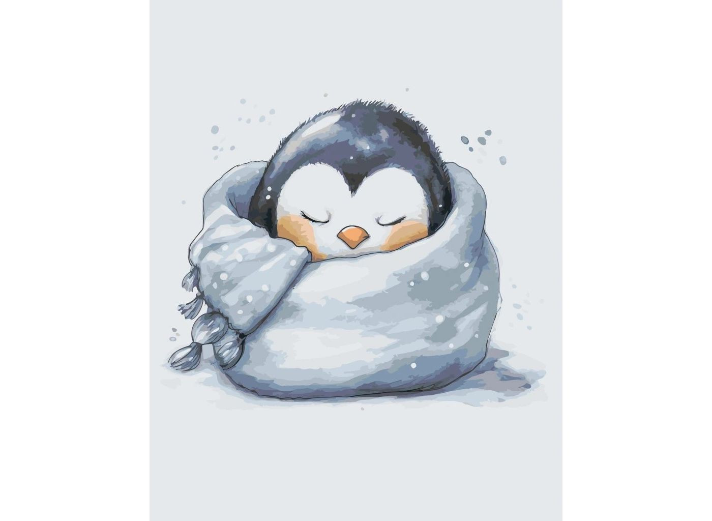 MALUJEŠ Malování podle čísel - TUČŇÁK V ZIMĚ Rozměr: 30x40 cm, Rámování: vypnuté plátno na rám