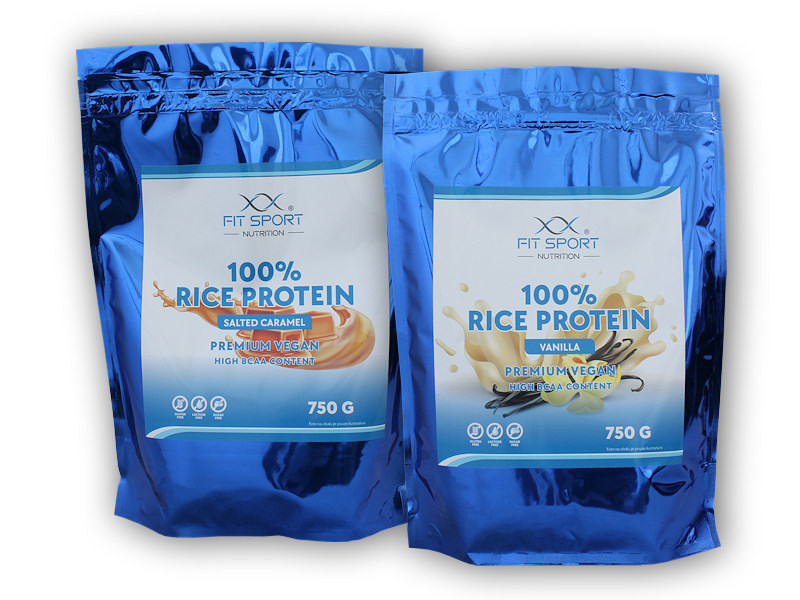 FitSport Nutrition 100% Rice Protein 750g Premium Vegan Varianta: vanilka