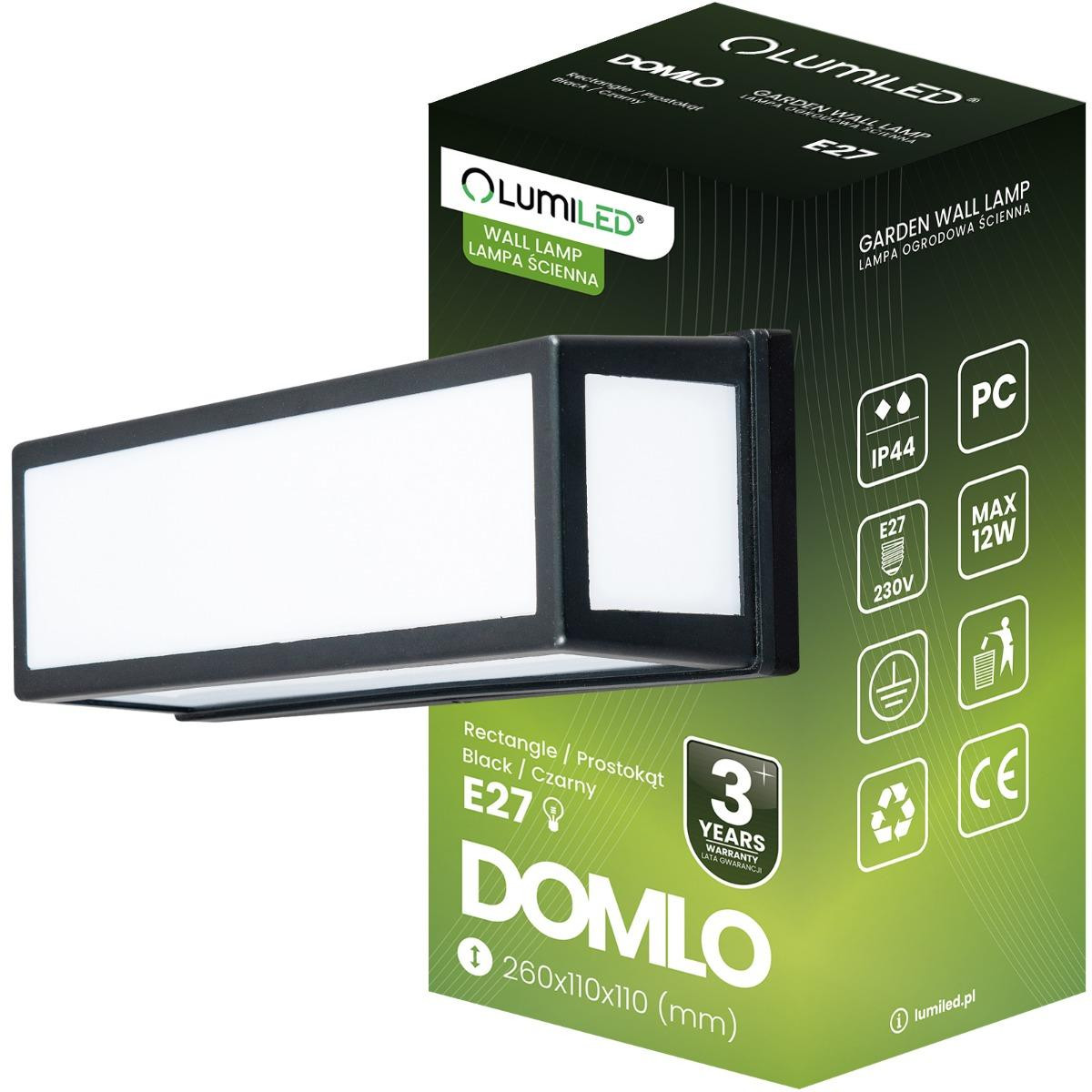 Svítidlo zahradní Svítidlo fasádní E27 Prostokątny DOMLO LUMILED