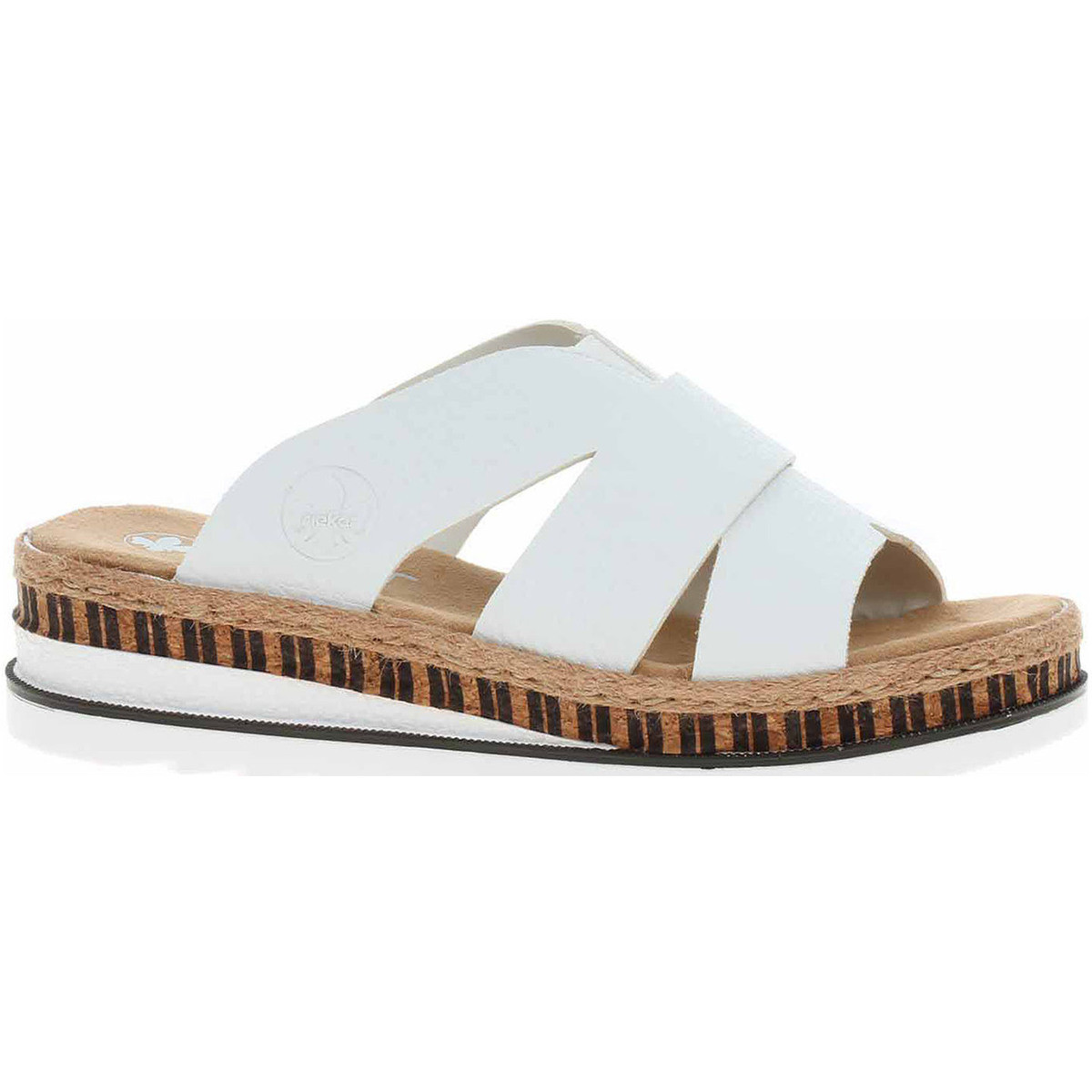 Rieker  Dámské pantofle  V7989-80 weiss  Bílá