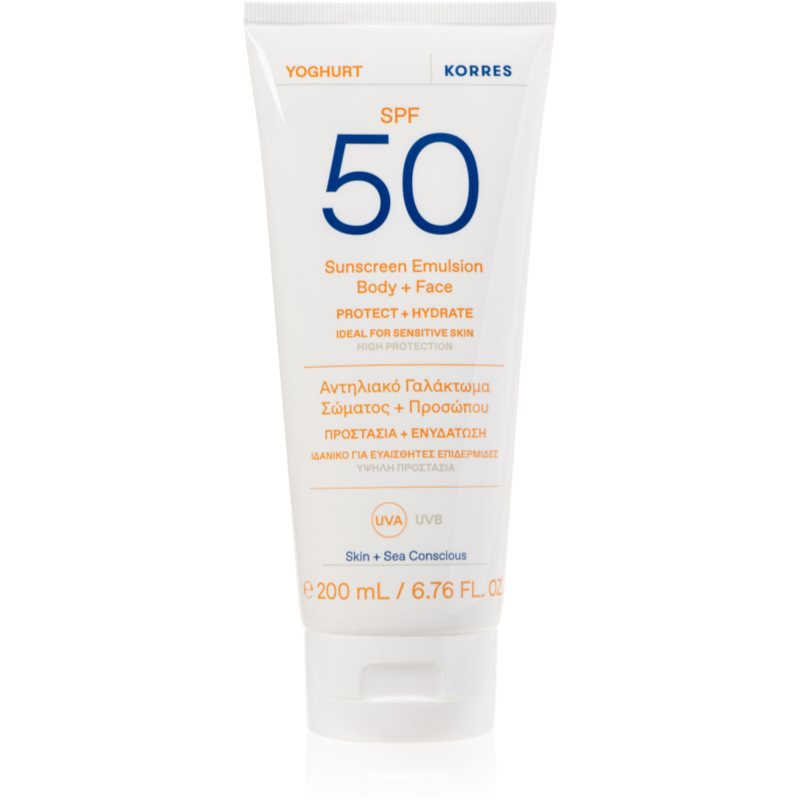 Korres Yoghurt opalovací emulze s hydratačním účinkem SPF 50 200 ml