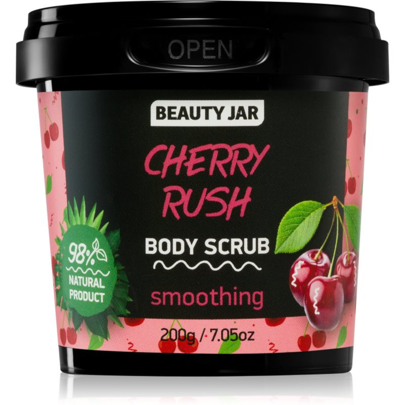 Beauty Jar Cherry Rush zjemňující tělový peeling 200 g