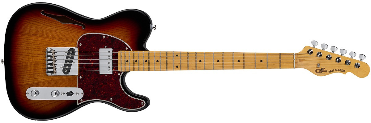 G&L Tribute ASAT Classic Bluesboy Semi-Hollow 3-Tone Sunburst RW