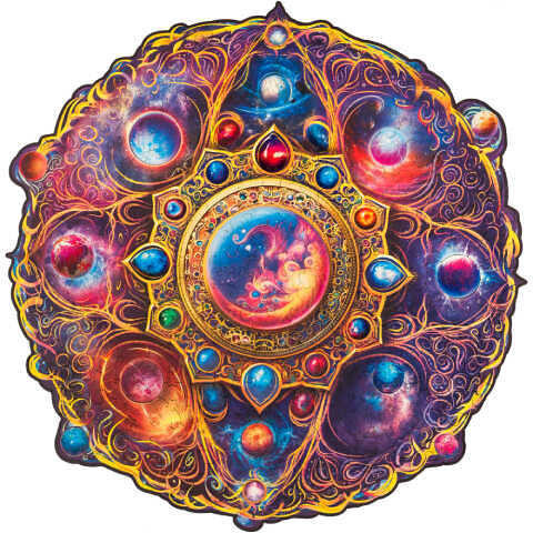 UNIDRAGON Dřevěné puzzle mandala space dreams velikost KS