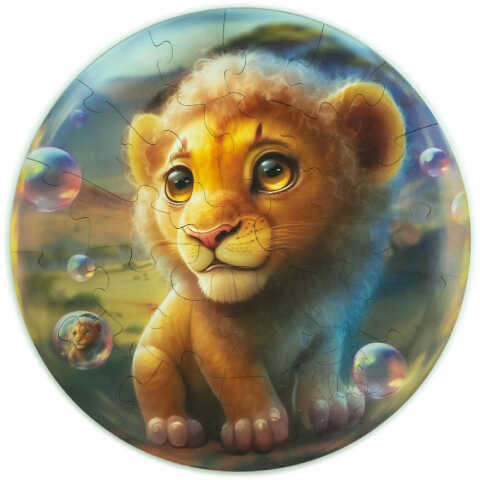 UNIDRAGON Dřevěné puzzle lion bubblezz