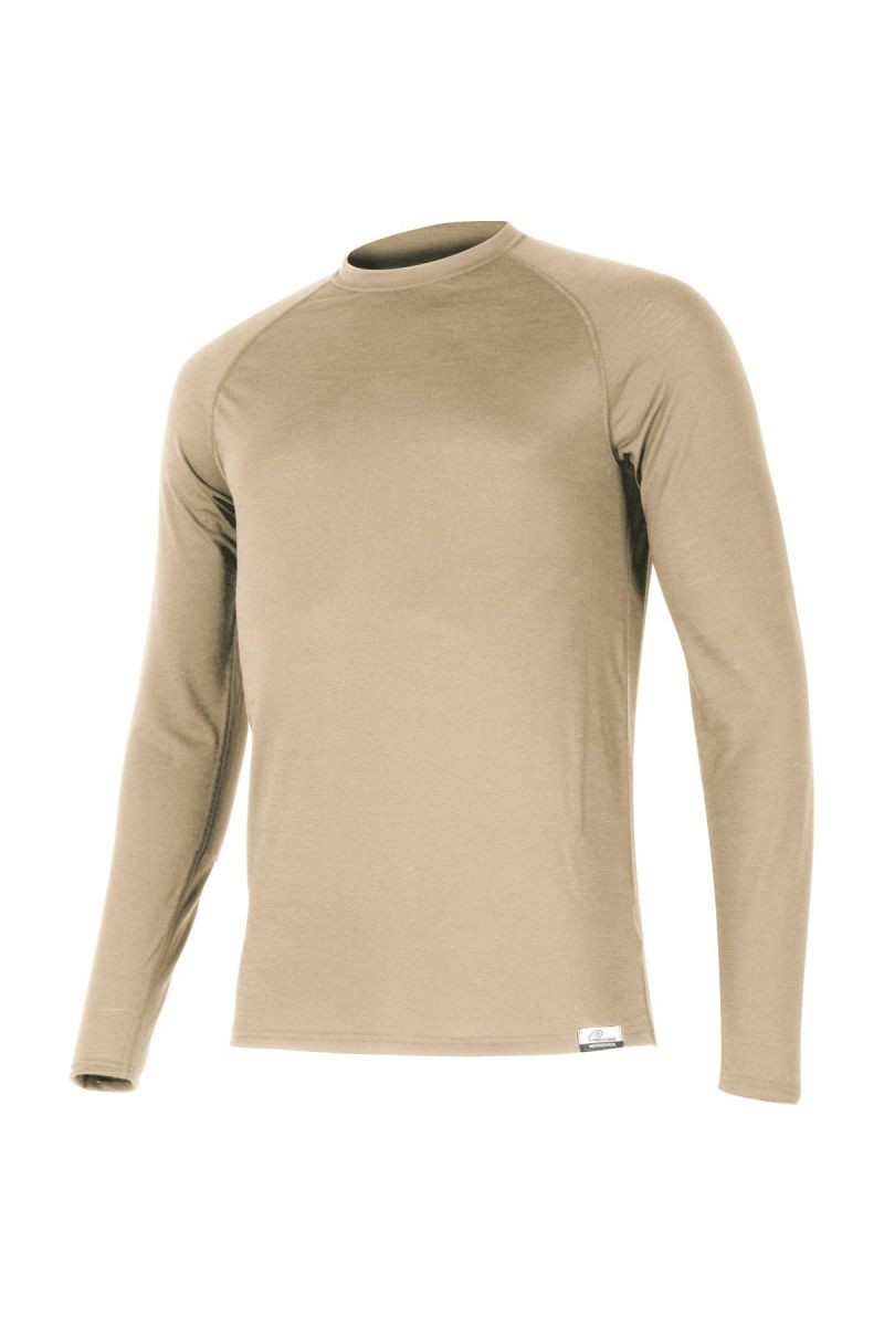 Lasting pánské merino triko ATAR béžové Velikost: XL