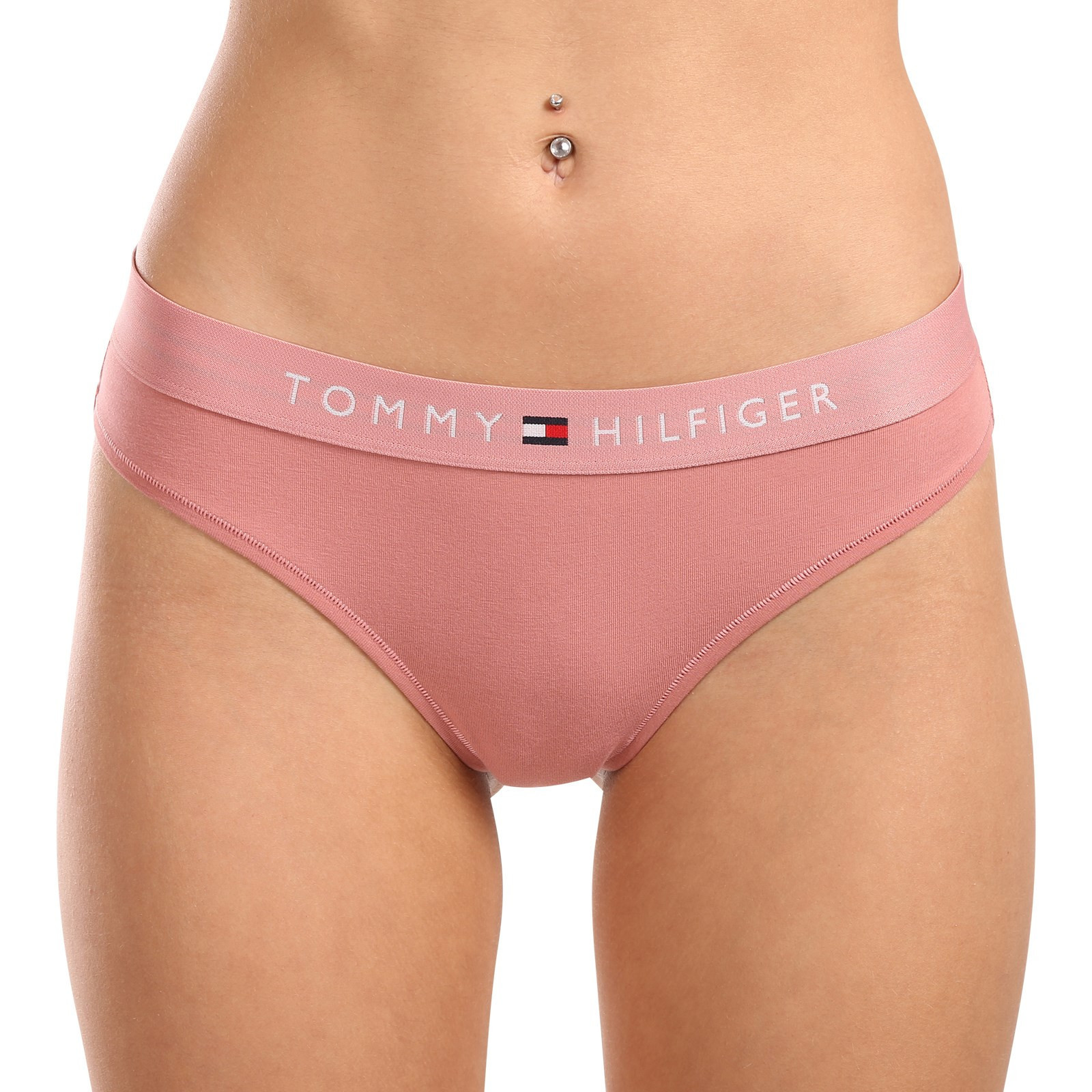 Dámská tanga Tommy Hilfiger nadrozměr růžové (UW0UW04146 TJ5) XXL