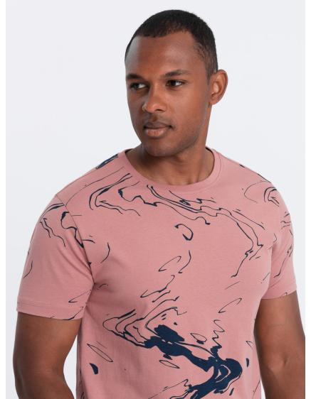 Pánské bavlněné tričko s esy-flores růžové