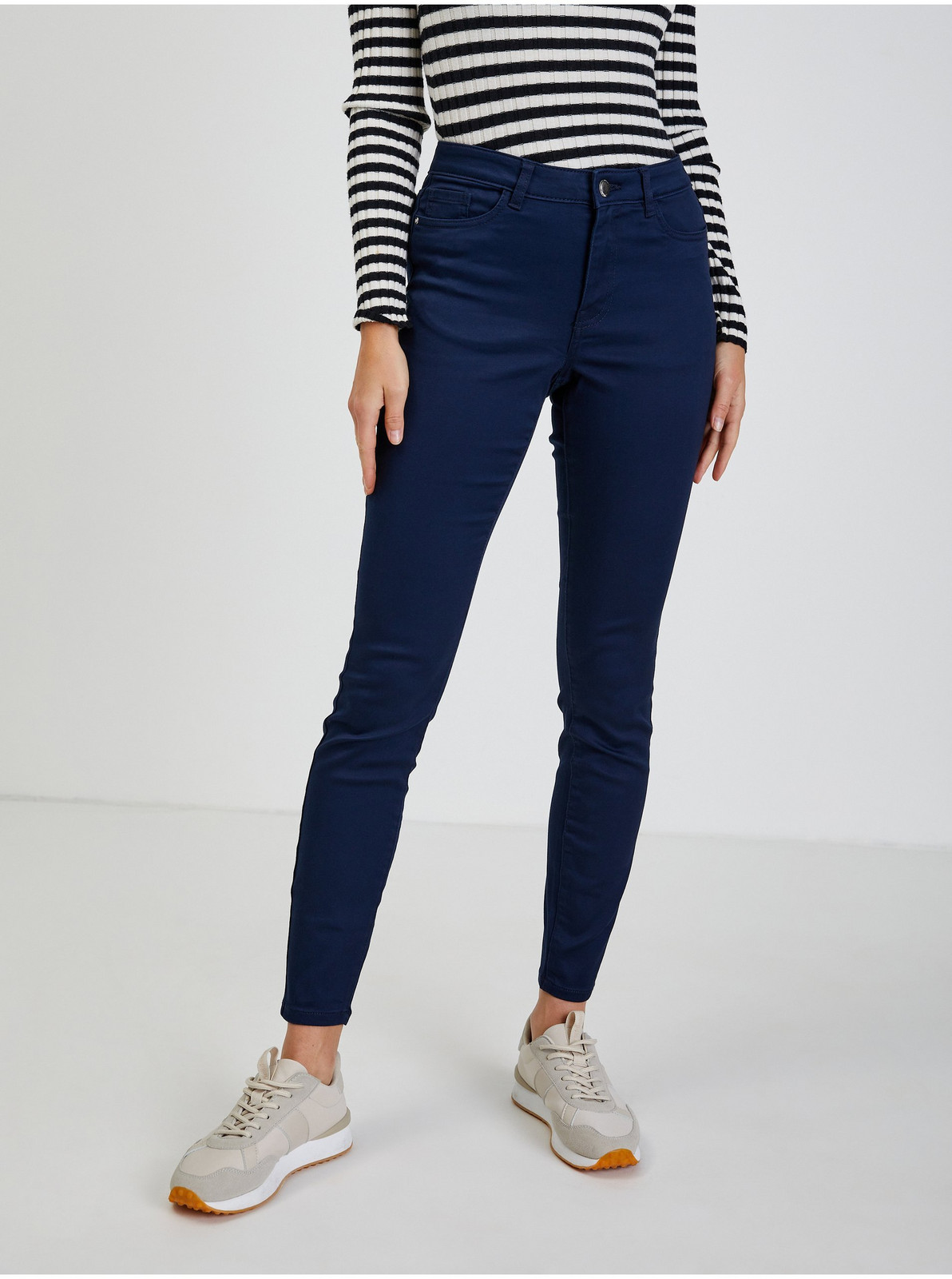 Tmavě modré dámské kalhoty ORSAY