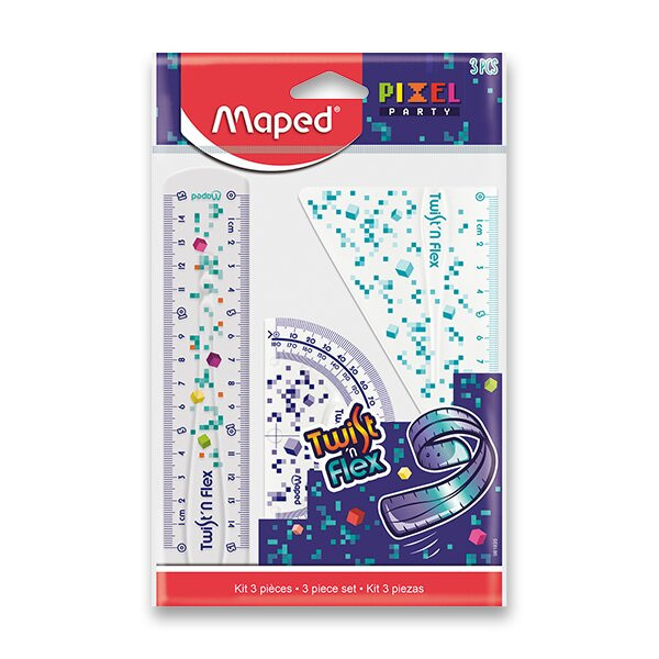 Pravítko MAPED Twist'n Flex Pixel Party - sada 3 ks