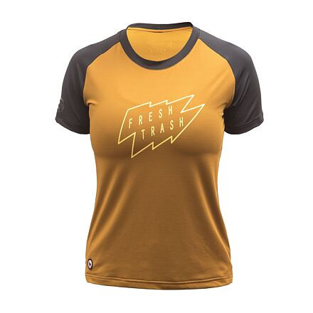 FT WOMEN'S HORIZON SHORT SLEEVE TEE GOLDEN/BLACK velikost M