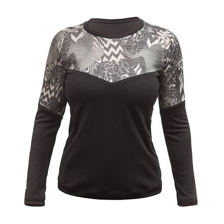 FT WOMEN'S ESCAPE MERINO LONG SLEEVE TEE BLACK/ZEBRA velikost L