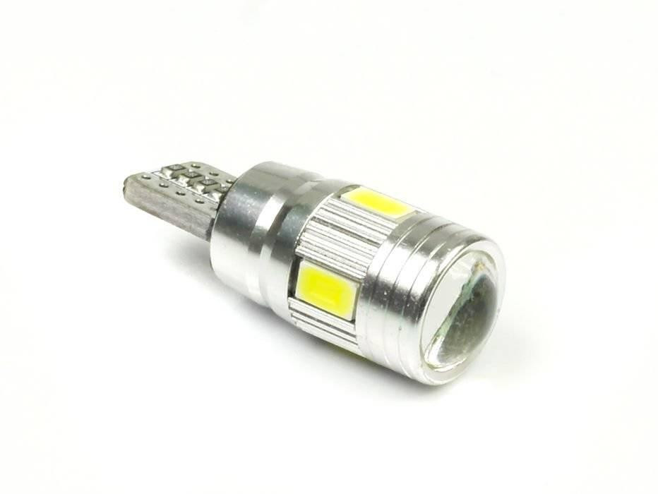 Interlook Auto LED žárovka W5W T10 6 SMD 5630 SUPER CAN BUS LENS