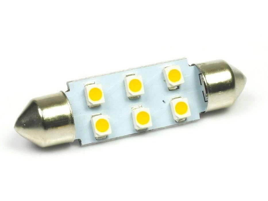 Interlook WW Auto LED žárovka C5W 6 SMD 1210 Teplá bílá 31 mm