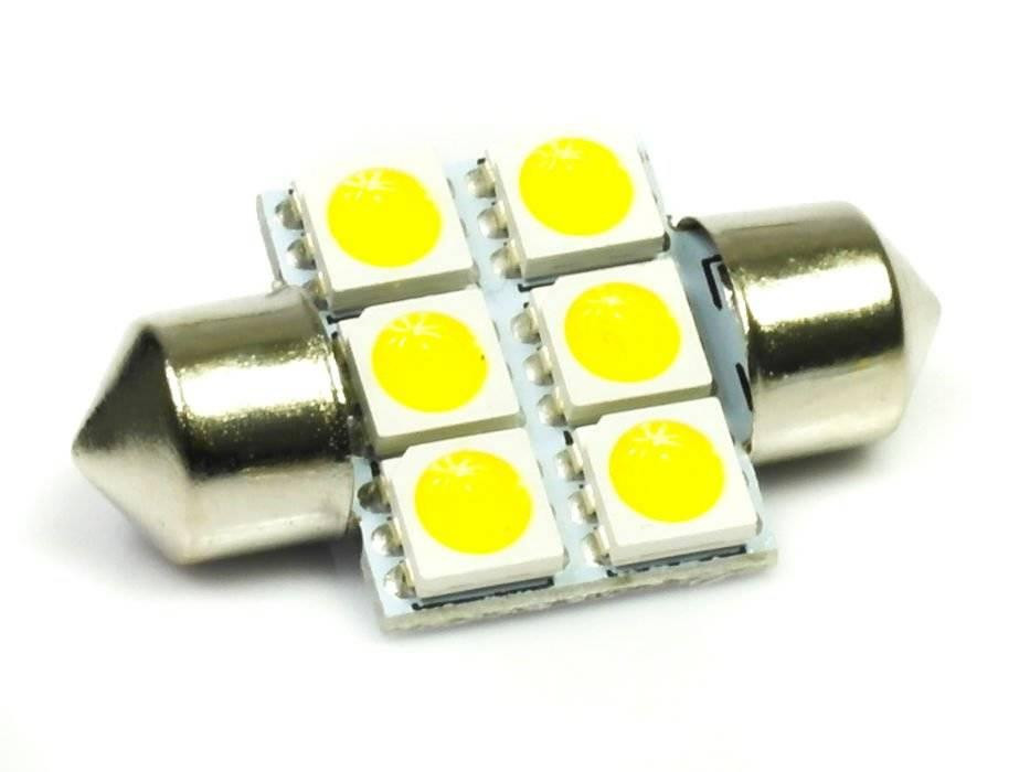 Interlook WW Auto LED žárovka C5W 6 SMD 5050 Teplá bílá 42 mm