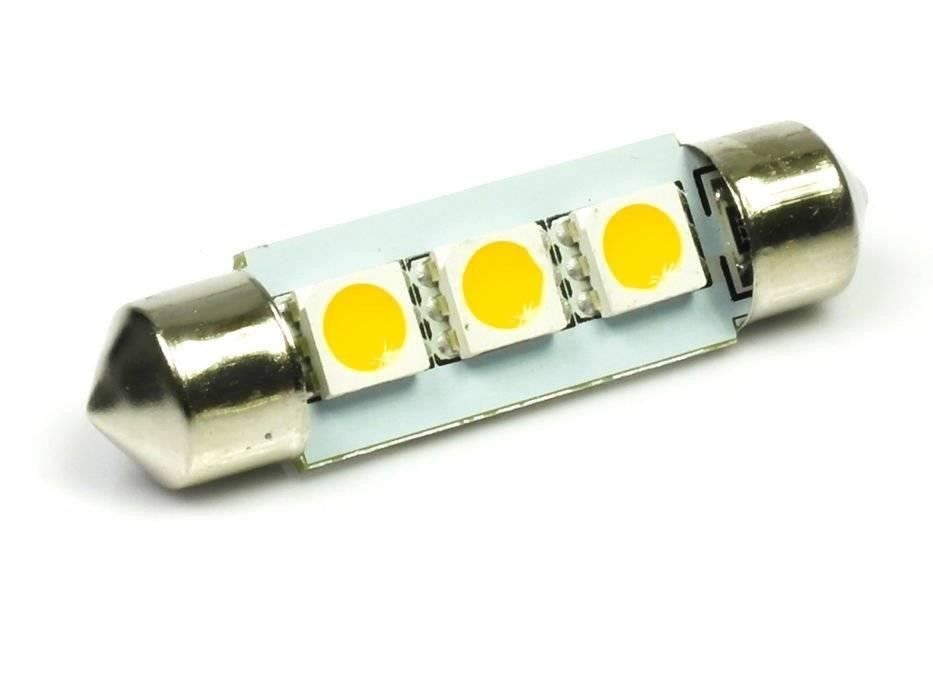 Interlook WW Auto LED žárovka C5W 3 SMD 5050 Teplá bílá 39 mm