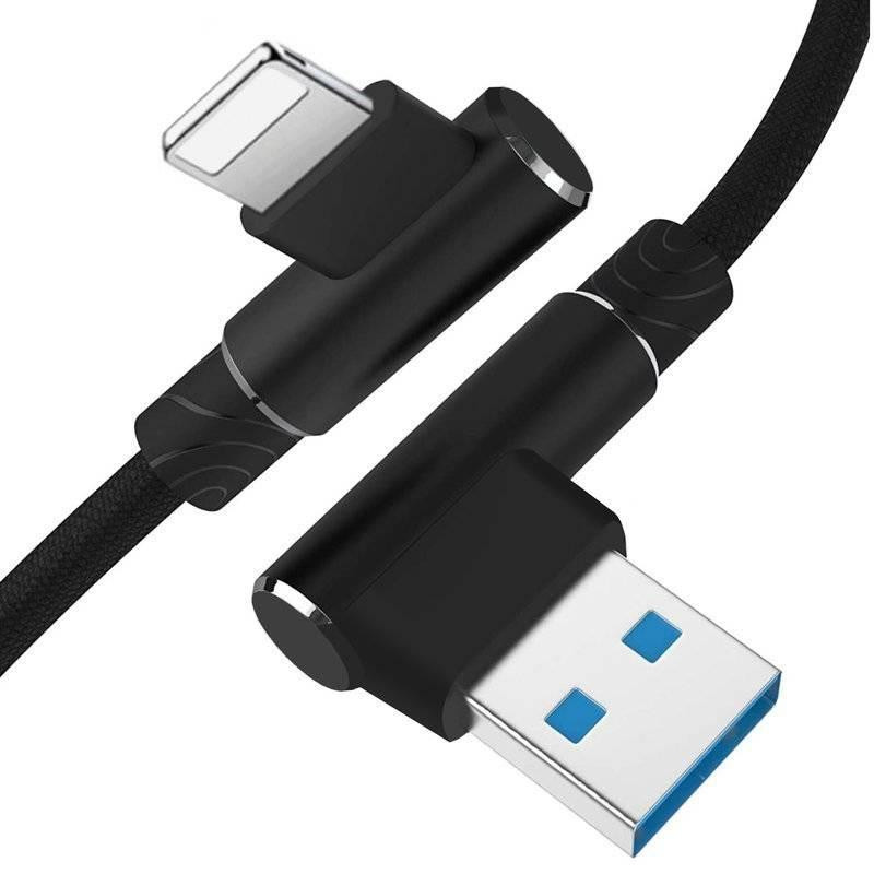 Interlook AM30 | Apple Lightning 2M | Úhlový nabíjecí USB kabel telefonu | iPhone 5 6 7 8 X 11 2,4A Czerwony