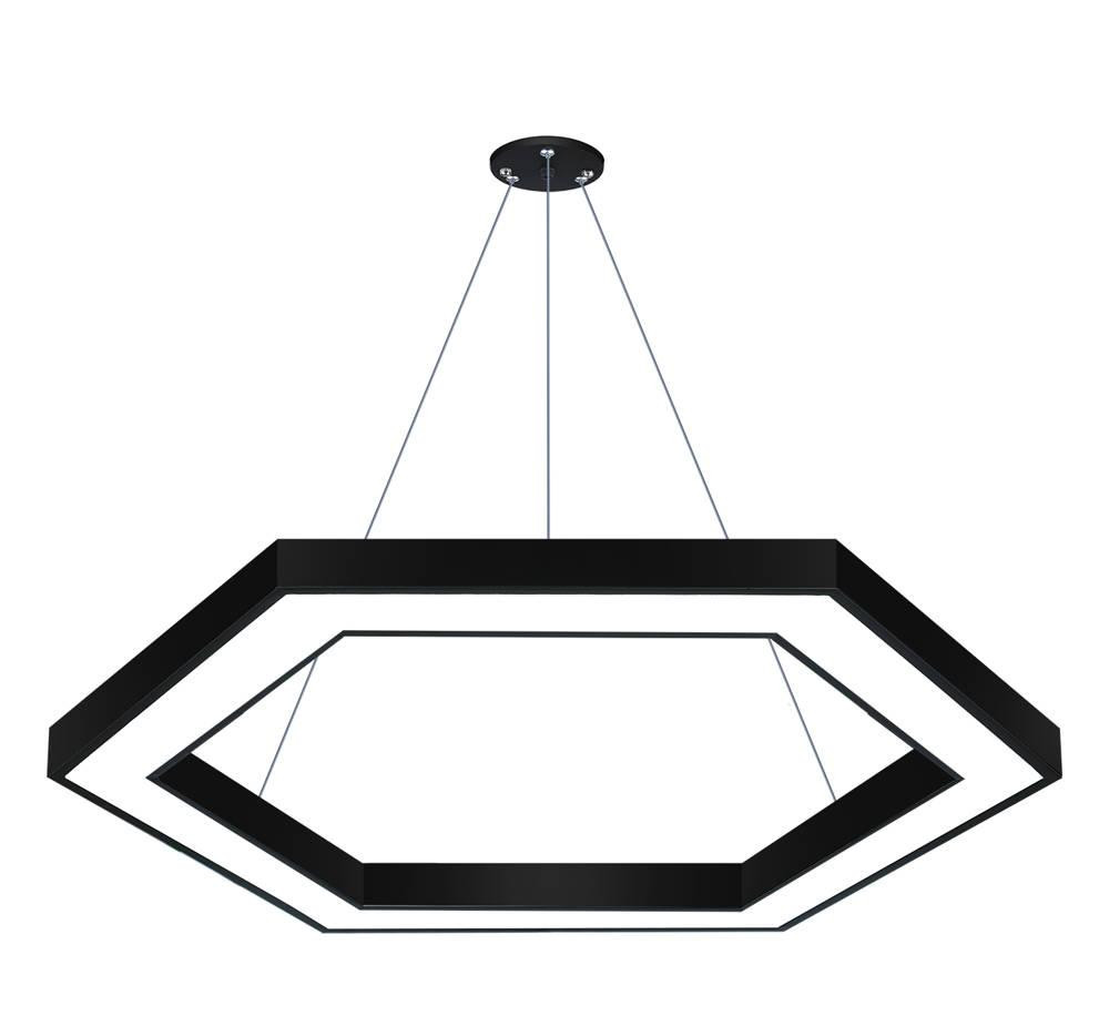 Interlook LPL-002 | Závěsné LED stropní svítidlo 80W | šestiúhelník | hliník | CCD nebliká | Φ120x6