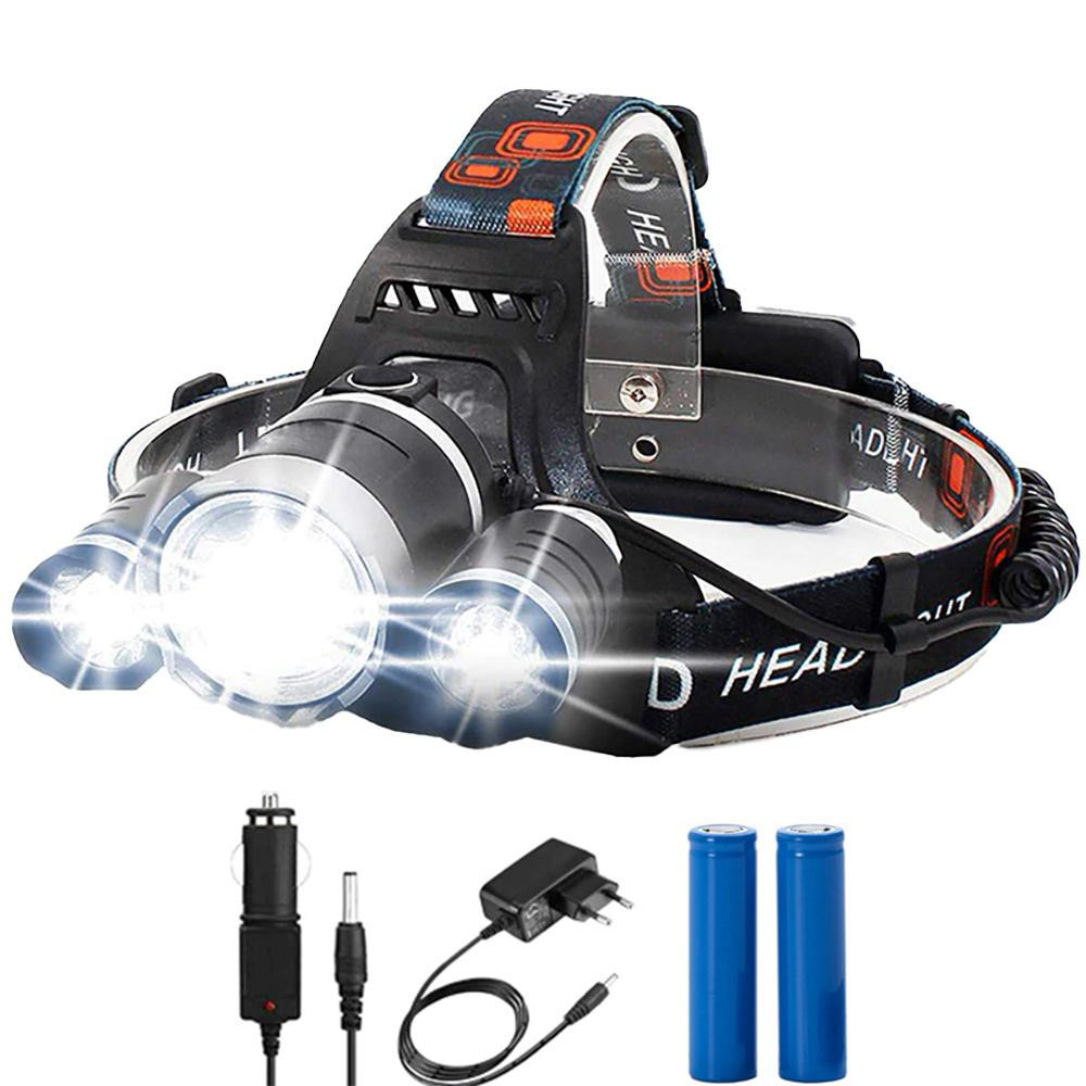 Interlook TM-134 | LED XML-T6 CREE + 2x čelovka CREE R5 | 2x 18650 3,7V, 2000lm, 4 režimy svícení