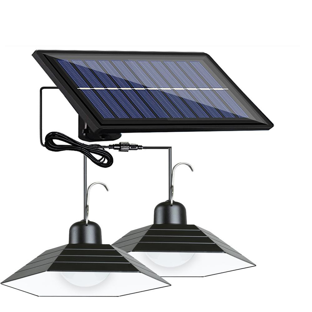 Interlook LD-02 | Sada dvou závěsných zahradních LED solárních svítidel s čidlem soumraku IP44 | 2x 30 SMD LED | IR dálkové ovládání