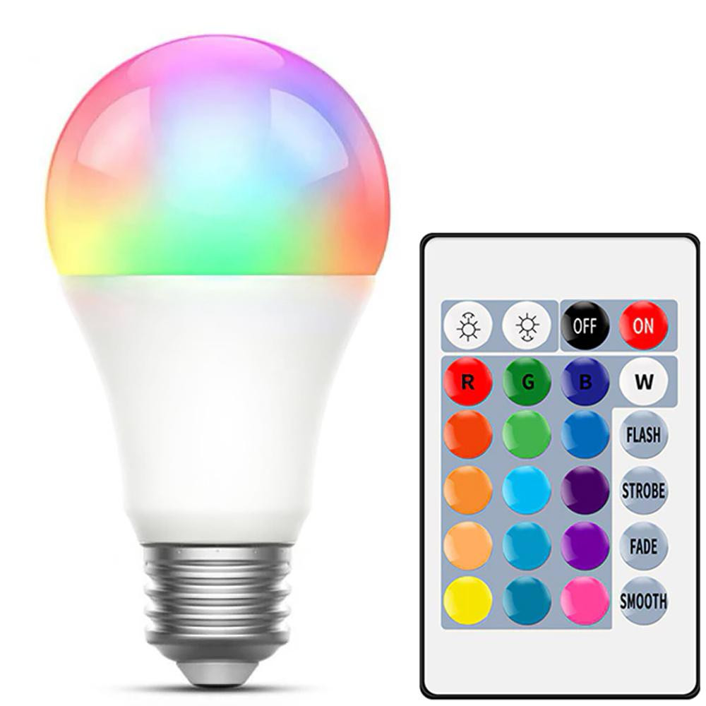 Interlook A70-RGB-12W | RGB LED žárovka 16 barev | Závit E27 | Koule | IR dálkové ovládání