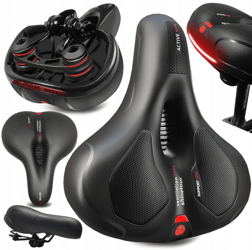 Interlook JC-011-ČERNÁ | Větraná sedačka na kolo | Protinárazová konstrukce | reflektory