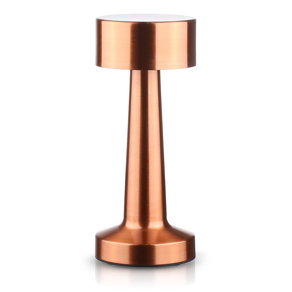 Interlook HJA10-MĚĎ | Bezdrátová stolní lampa | Dotyková noční lampa s nastavitelnou barvou světla | USB světlo