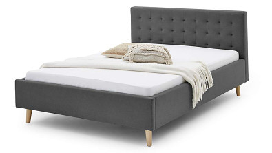 Luxusní čalouněná postel Postelia PAROS Grey, nohy DUB, 180x200 cm