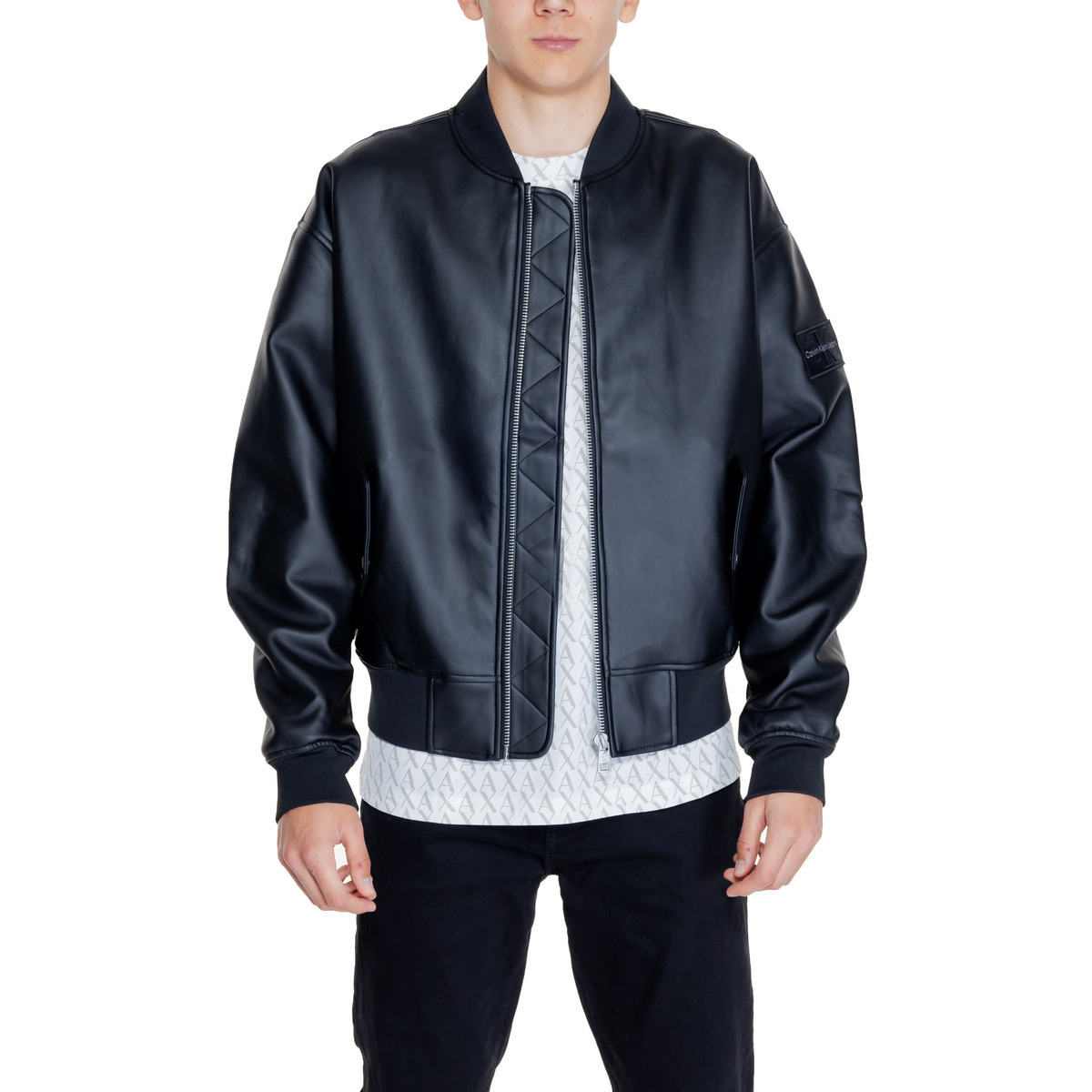 Calvin Klein Jeans  FAUX LEATHER BOMBER J30J325601  Černá