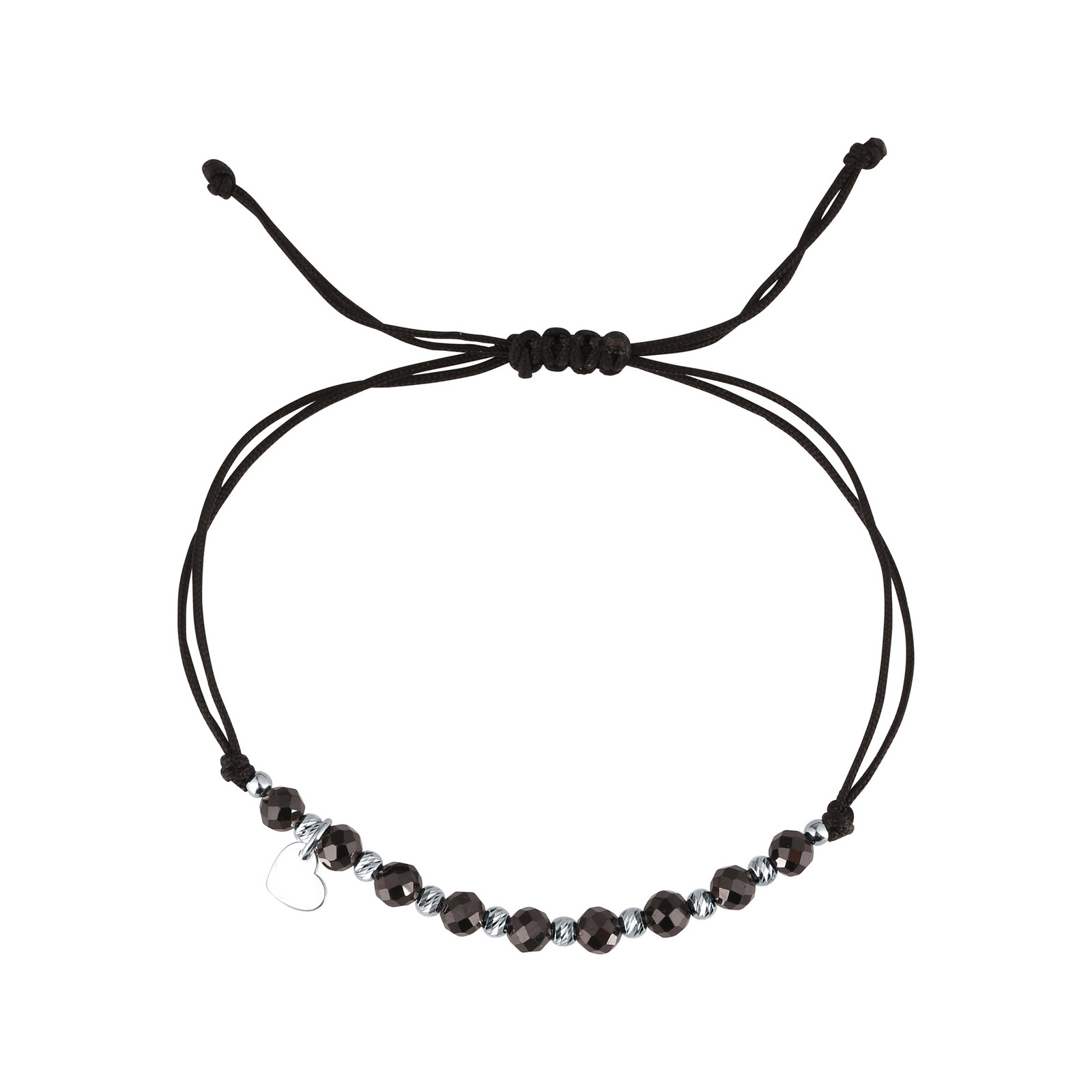 Evolution Group Textilní náramek černý s korálky ze spinelu 13059.3 spinel