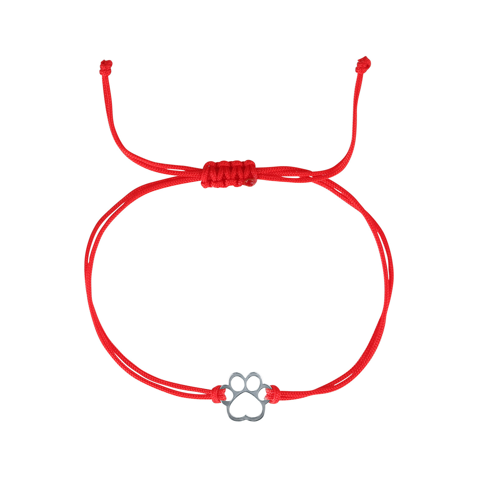 Evolution Group Textilní náramek Kabbalah červený se stříbrnou tlapkou 13058.3 red