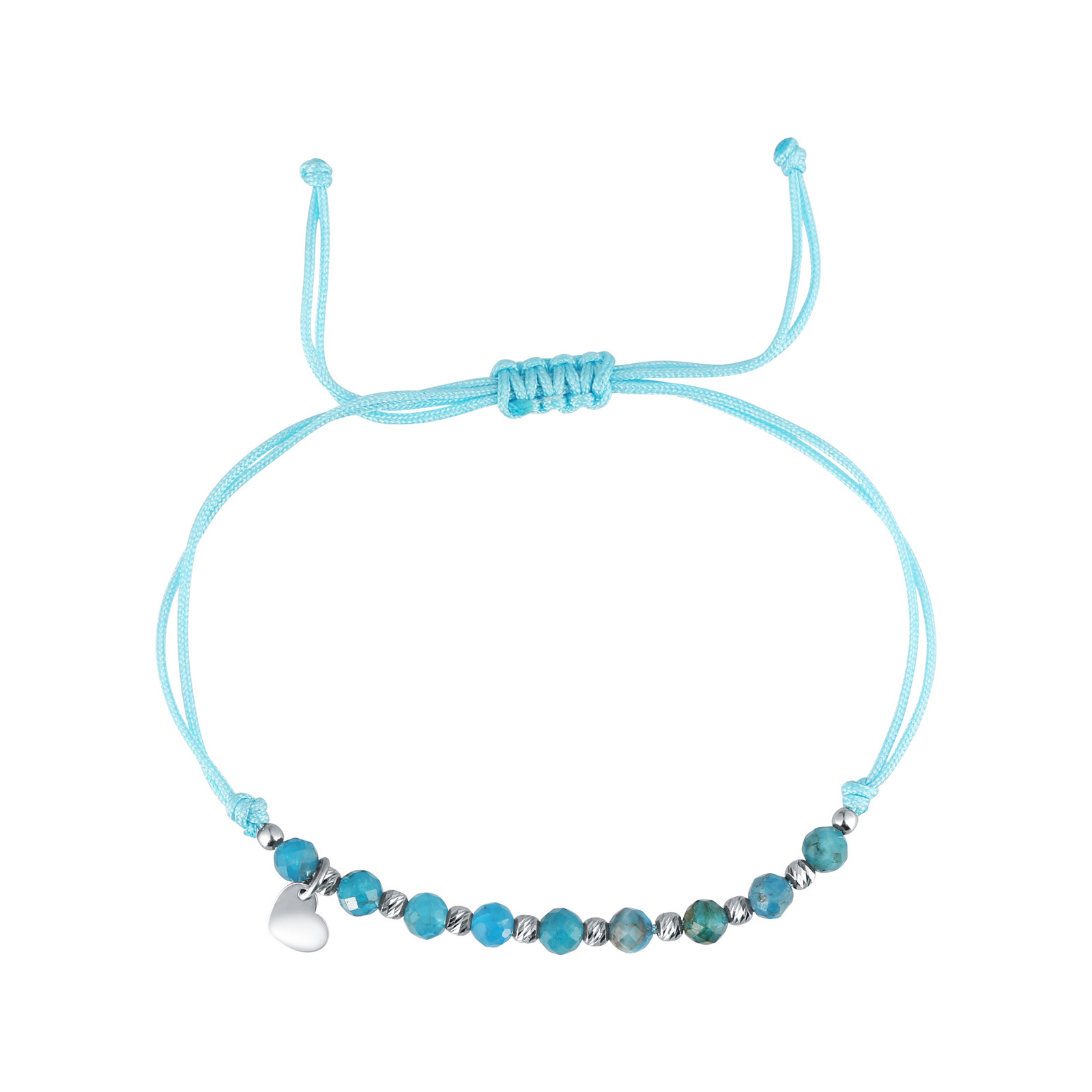 Evolution Group Textilní náramek tyrkysový s korálky z apatitu 13059.3 apatite