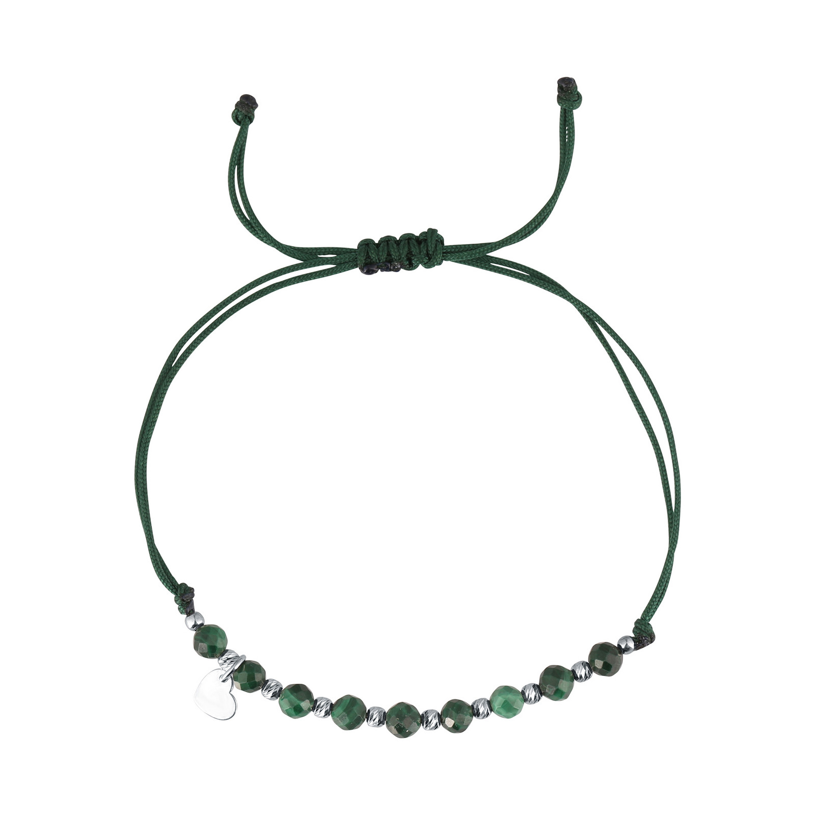 Evolution Group Textilní náramek zelený s korálky z malachitu 13059.3 malachite