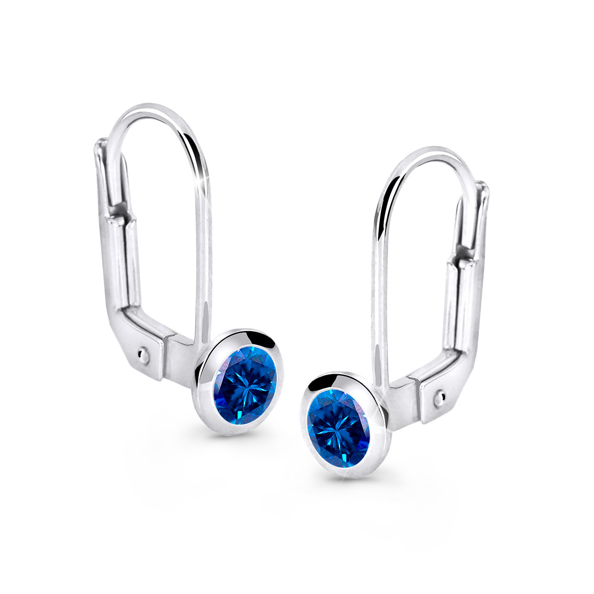 Cutie Diamonds Půvabné visací náušnice z bílého zlata se safíry DZ8003-55-SF-X-2