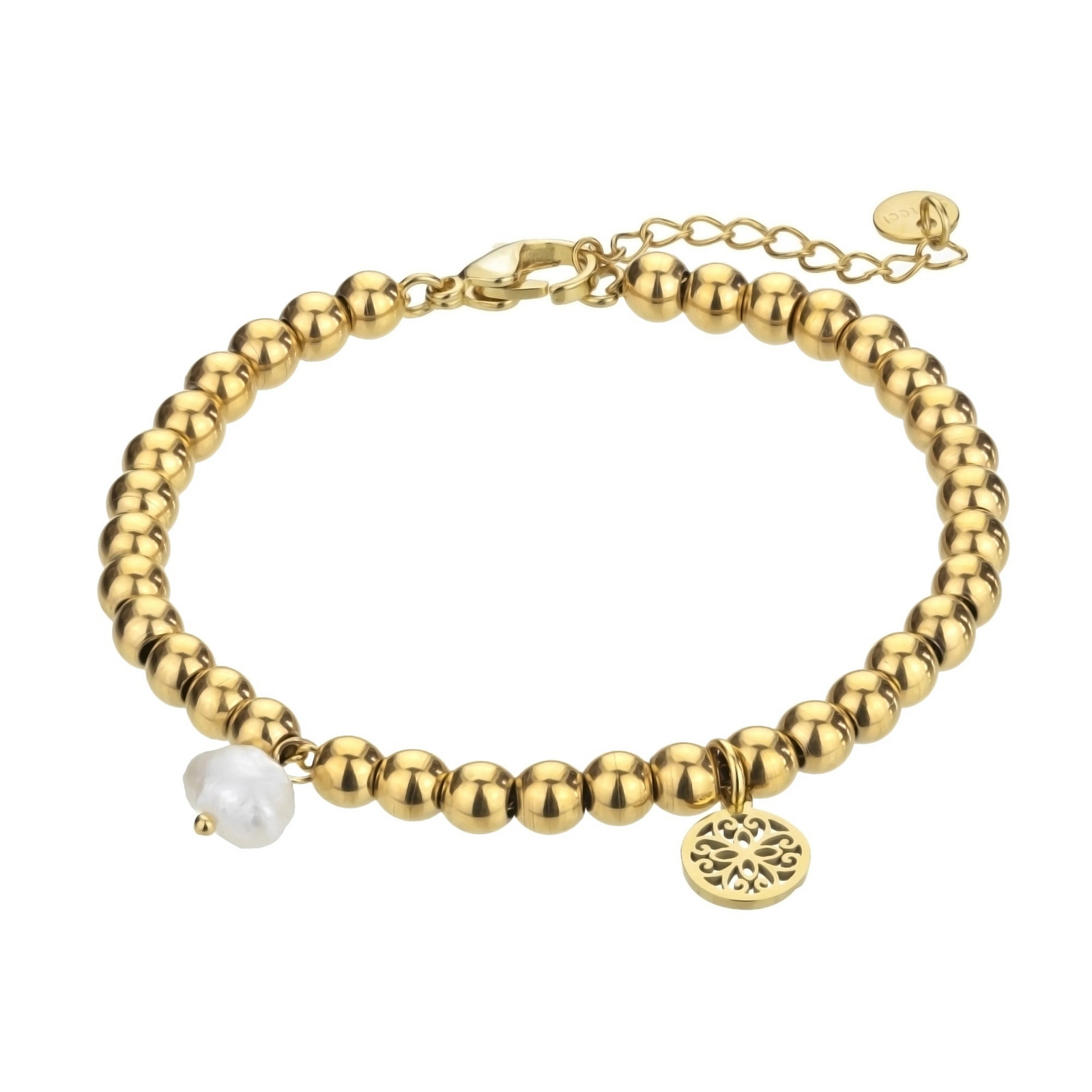 Marc Malone Pozlacený korálkový náramek Layla Gold Bracelet MCB23015G