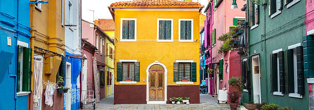 Matteo Colombo Fotografie Panoramic of the colorful houses of Burano, Venice, Matteo Colombo, 60x21.2 cm