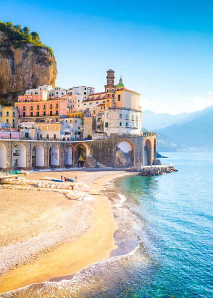 Aleh Varanishcha Fotografie Morning view of Amalfi cityscape, Italy, Aleh Varanishcha, 30x40 cm